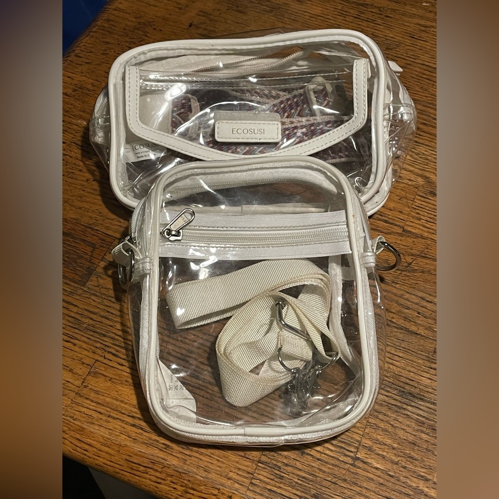 Ecosusi Clear Crossbody Bag Set - White